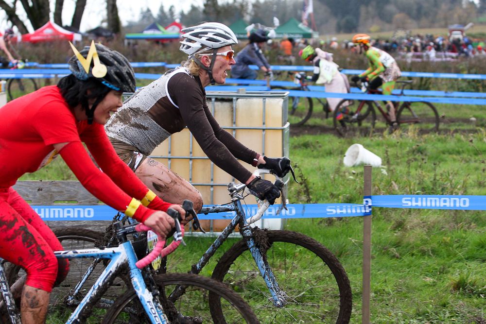 Former winner Sue Butler was back on her 'cross bike for SSCXWC 2016 in Portland