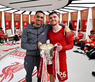 Liverpool defenders Trent Alexander-Arnold and Andy Robertson.