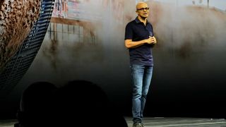 Image of Satya Nadella at Microsoft Ignite 2019.