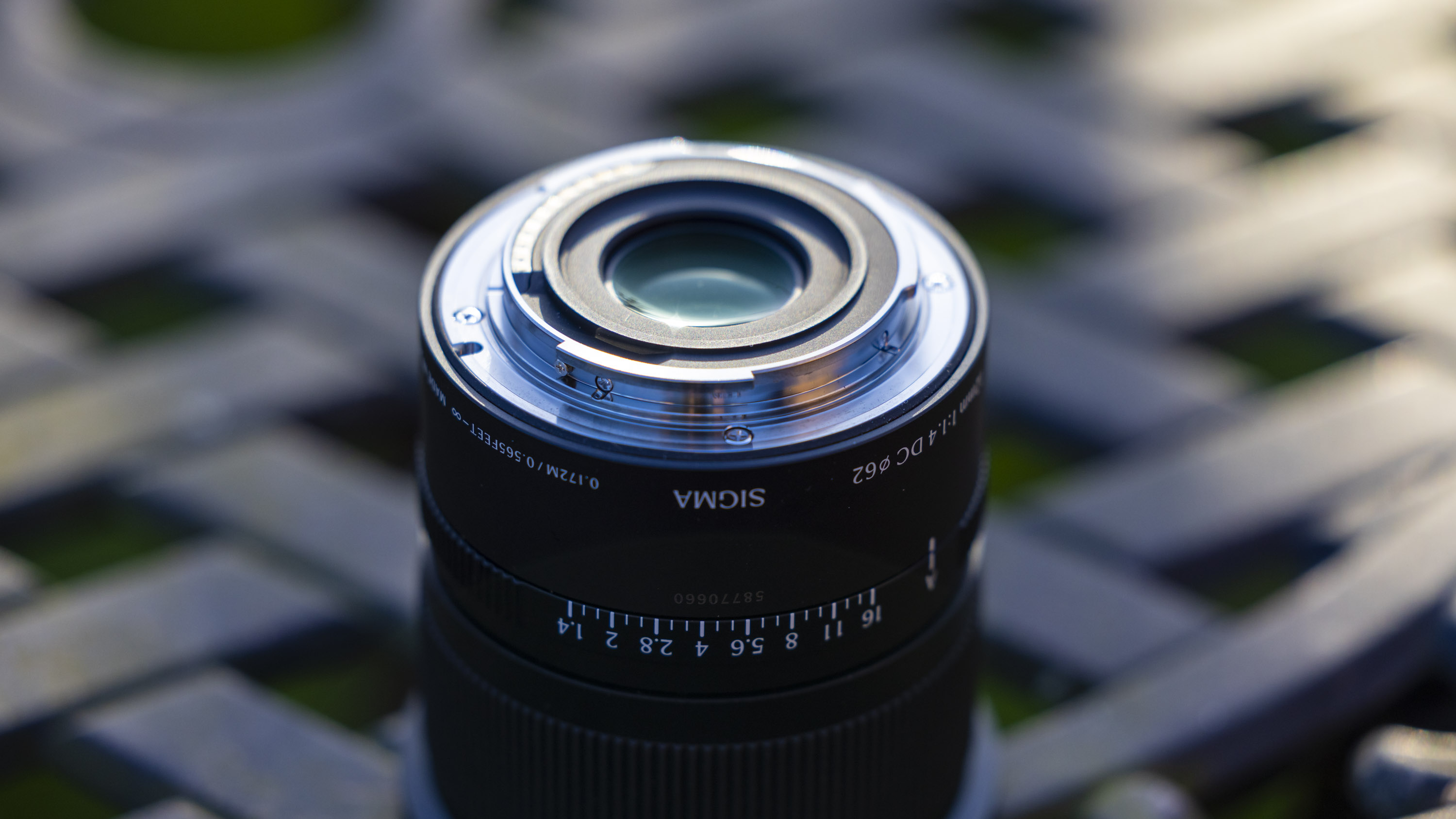 Sigma 12mm f/1.4 DC | C lens shoot outdoors on a metal table