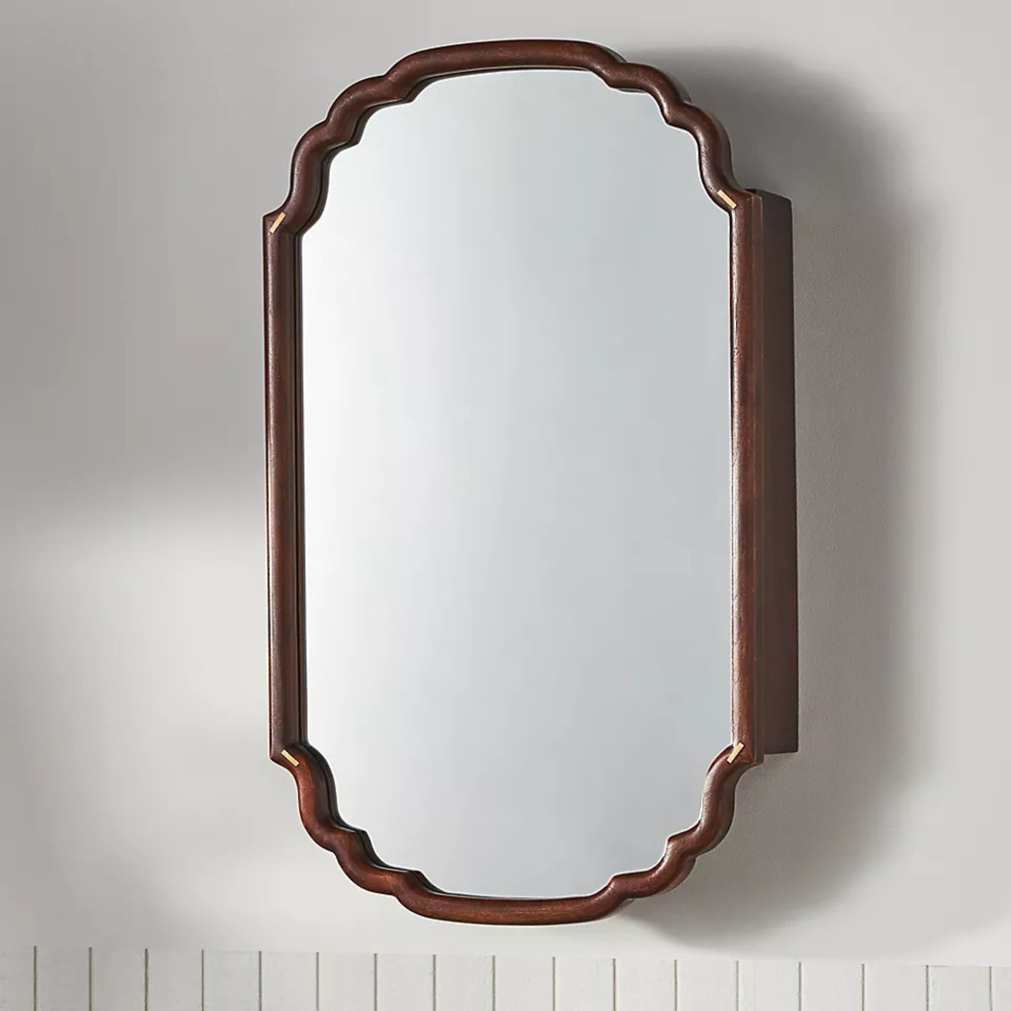 Alia Acacia Wood Mirrored Medicine Cabinet