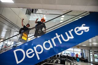 Scotland fans at Glasgow airport jetting off to the World Cup