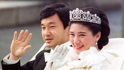 Naruhito at his wedding to Princess Masako in 1993
