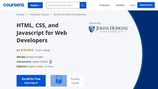 Website screenshot for Coursera