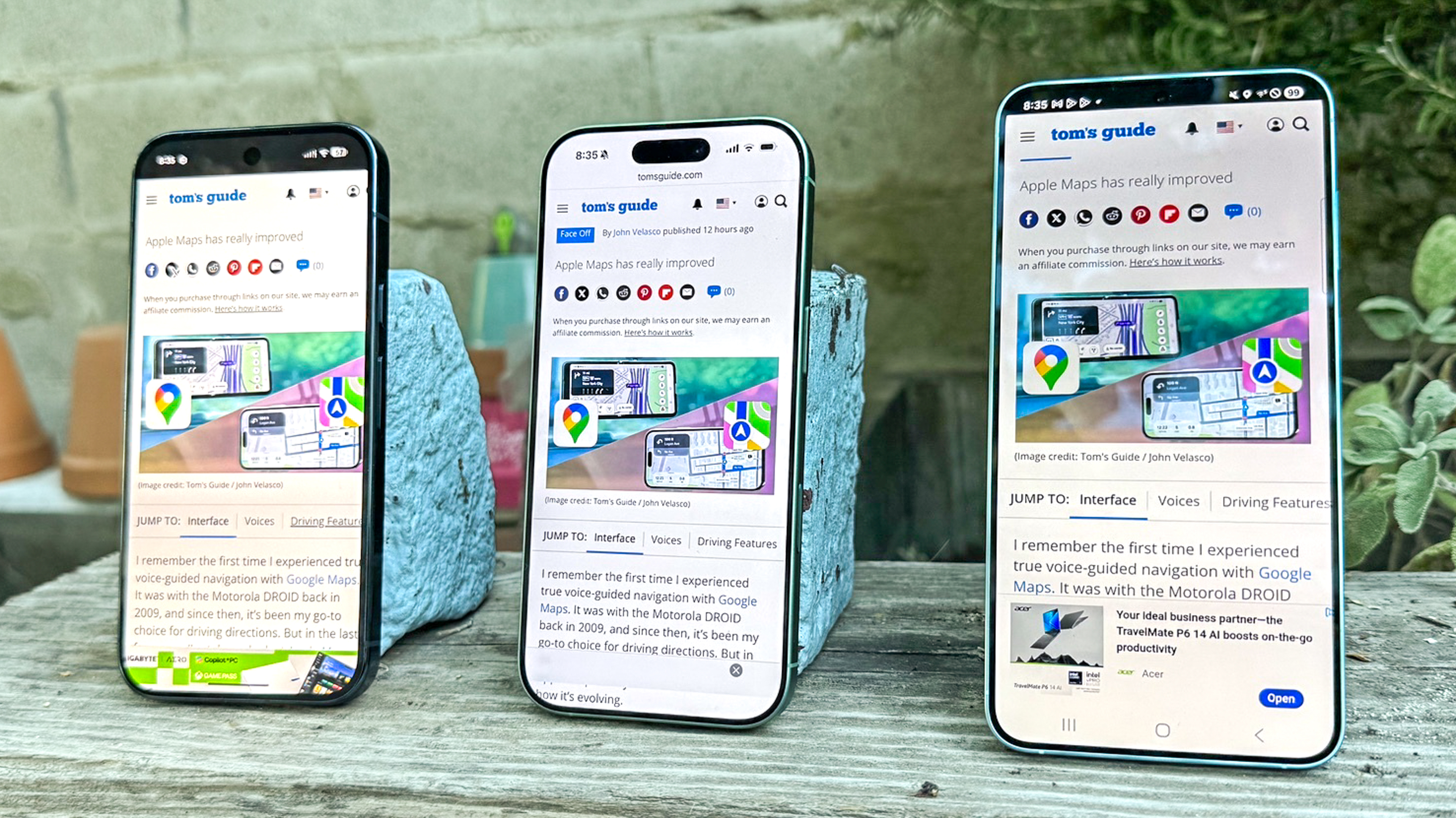 Article text displayed on a Pixel 10 Pro, iPhone 17, Galaxy S25 Plus
