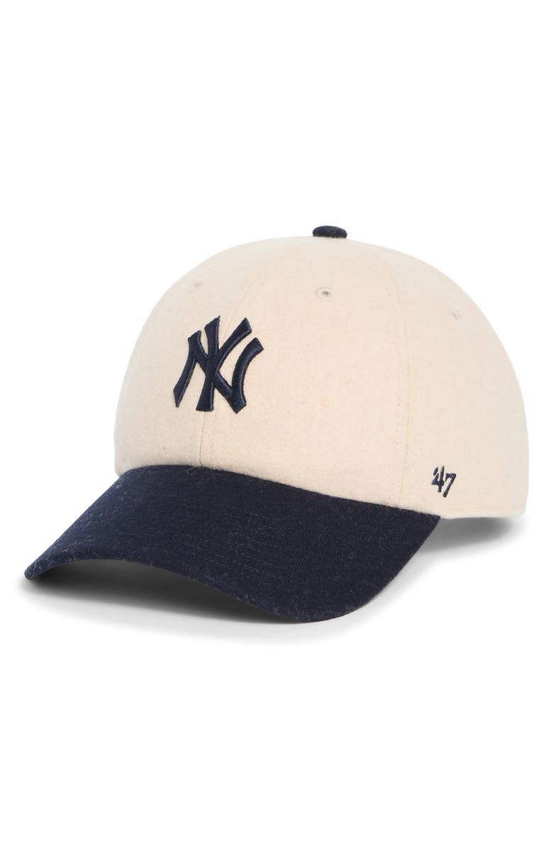 Yankees Serif Wool Baseball Cap