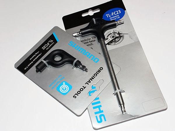 New chainring tools include hex, Torx and two-pin ends for use on most of Shimano's newer cranksets.