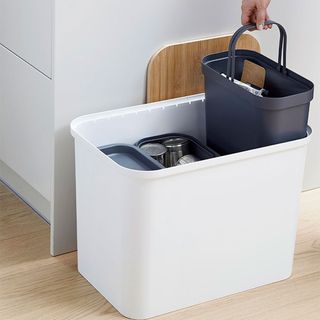 space saving storage box with wooden lid