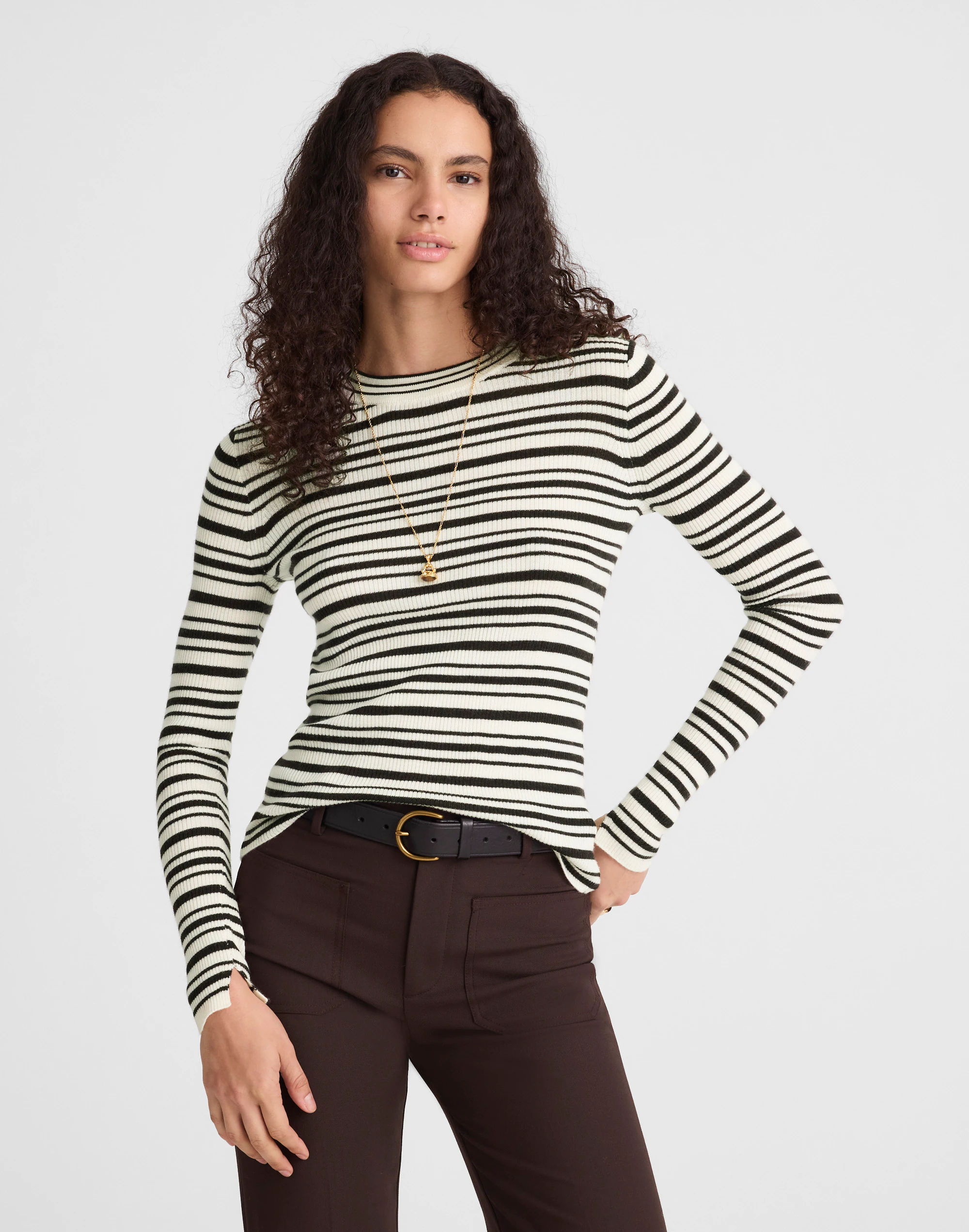 Double-Layered Crewneck Sweater