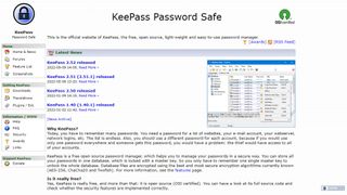 Website screenshot for KeePass