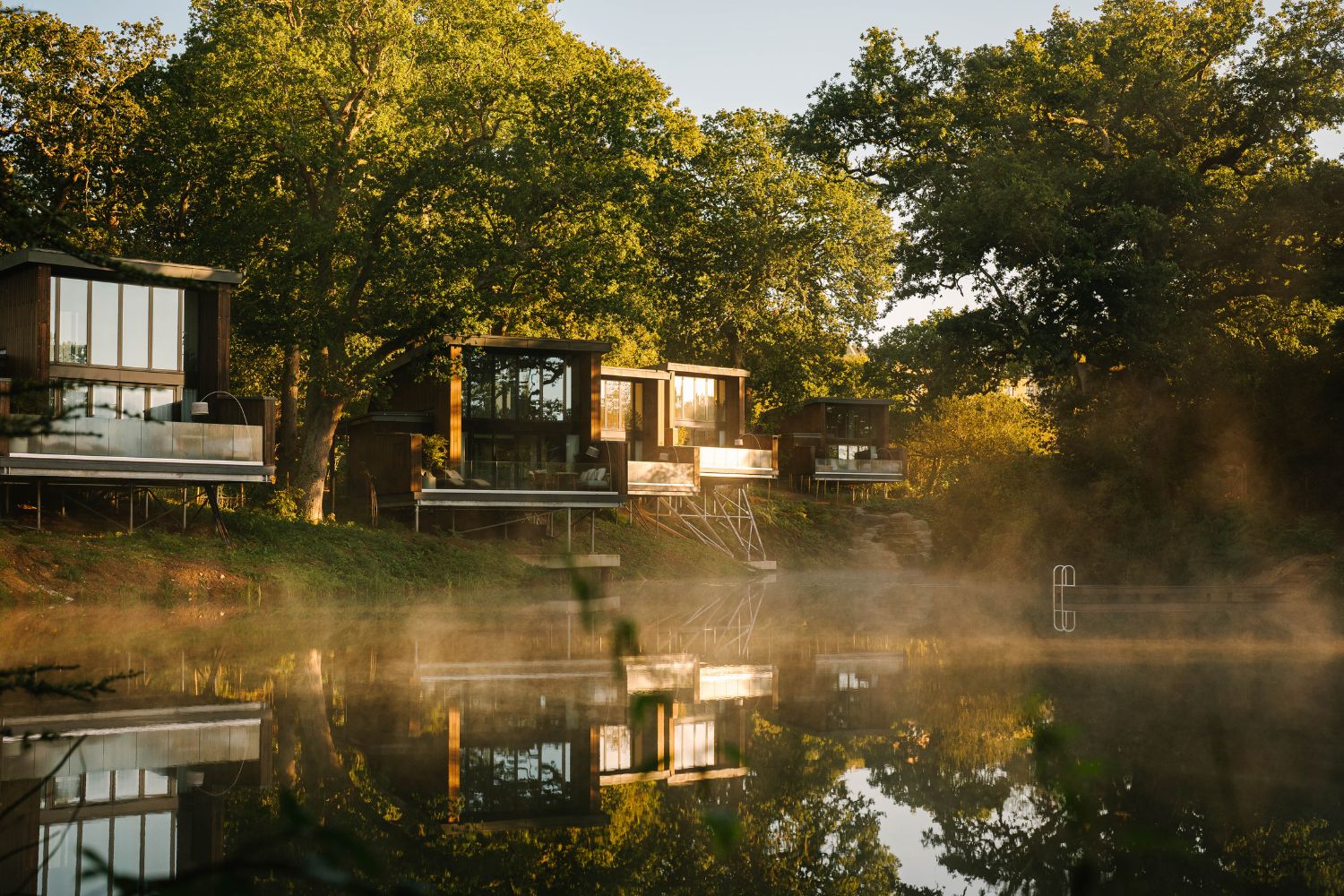 South Lodge Hotel, The Reeds from the outside, with the water and trees