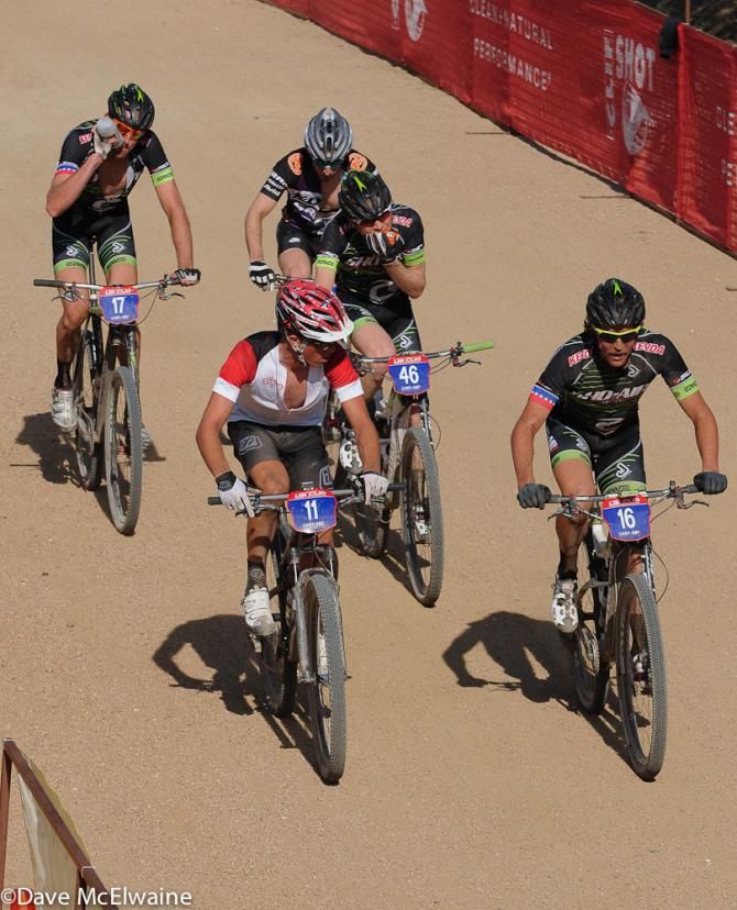 Russell Finsterwald (SRAM-Troy Lee) was up against three Sho-Air/Cannondale riders with one lap to go