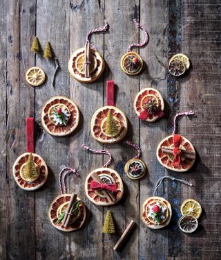 dried orange and citrus fruit Christmas craft and New Year decoration ideas