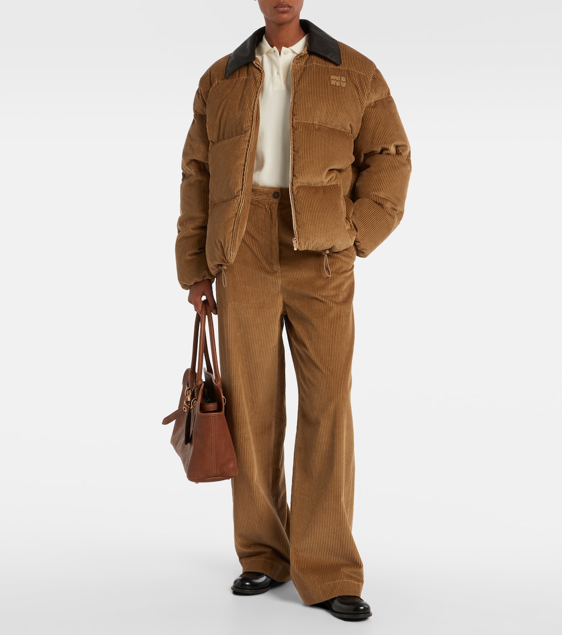 Cotton Corduroy Wide-Leg Pants