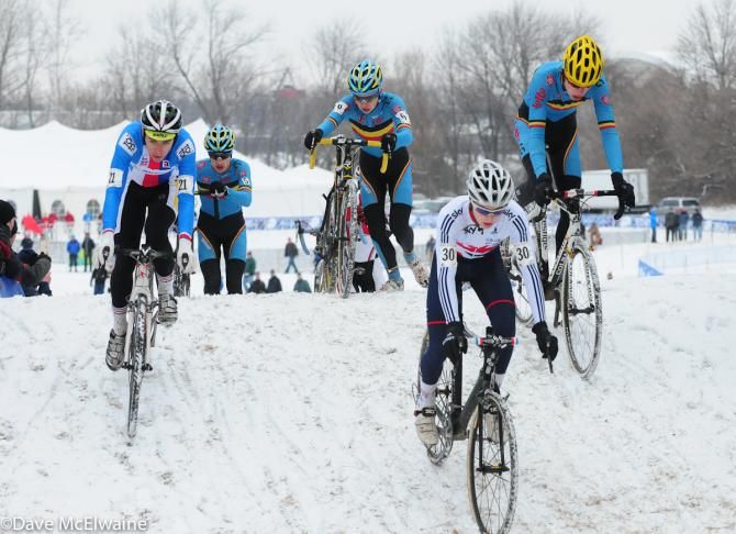 Riders coming over the first run-up