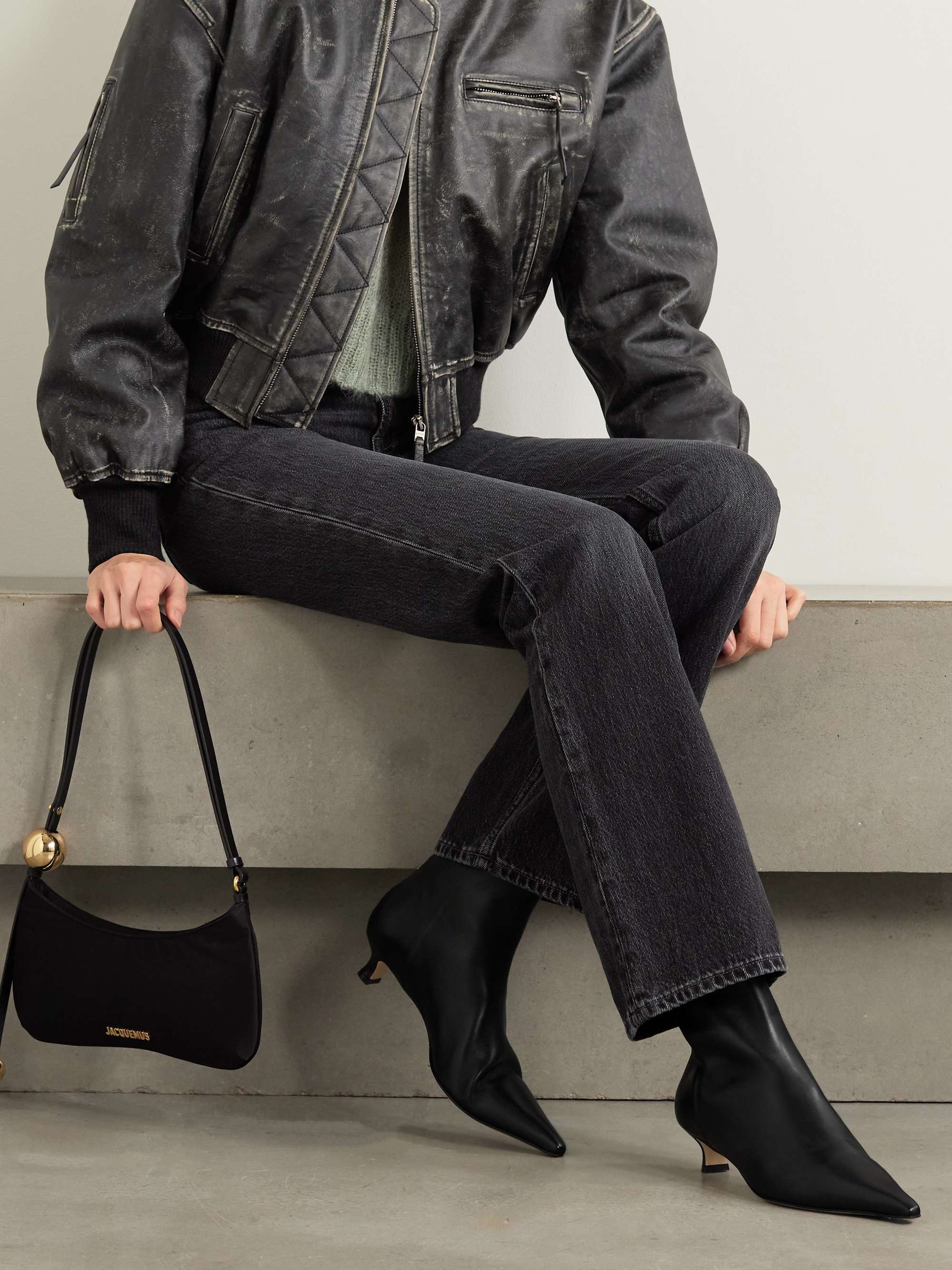 Zoe Leather Point-Toe Ankle Boots