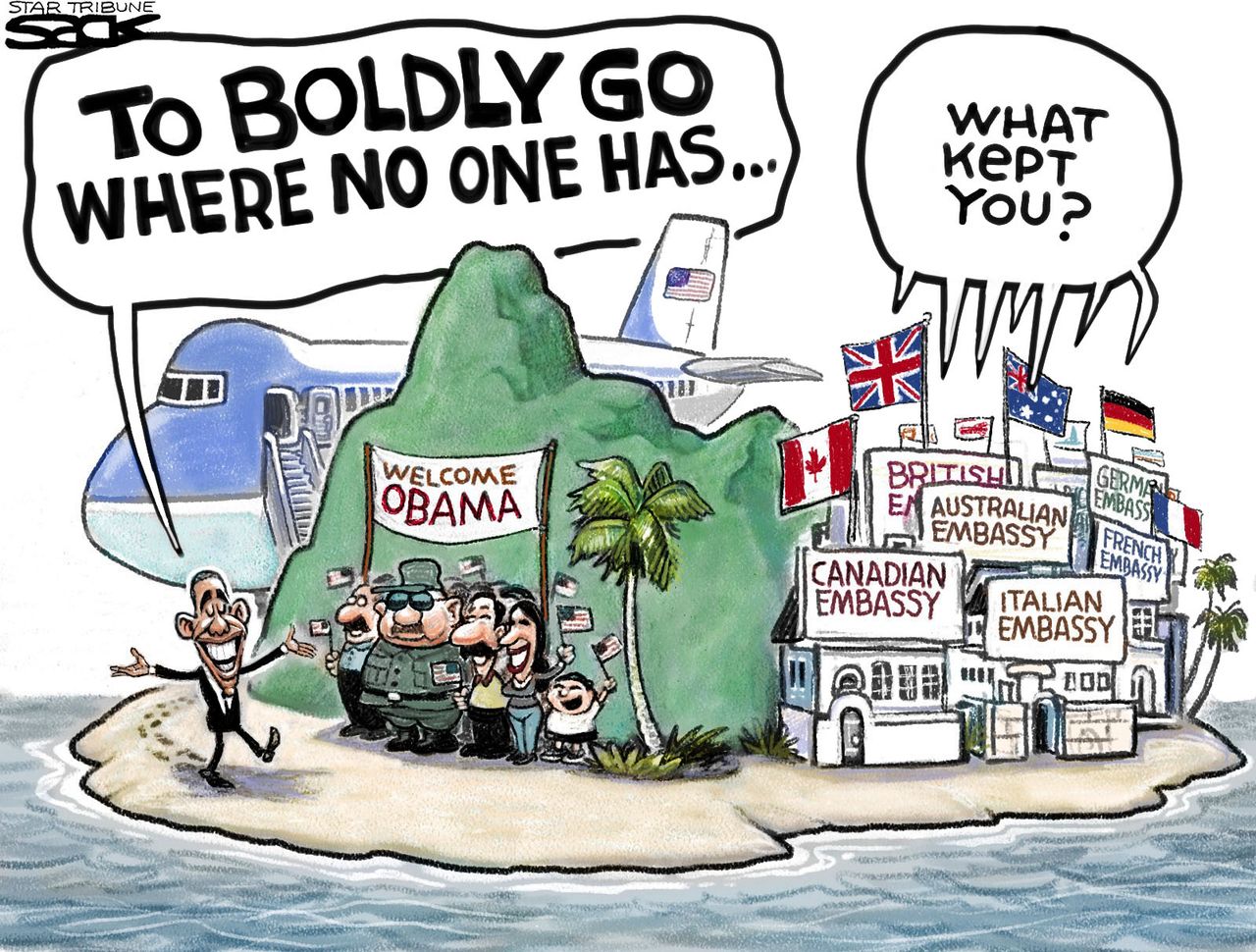 Obama Cartoon U.S. Cuba Relations 2016