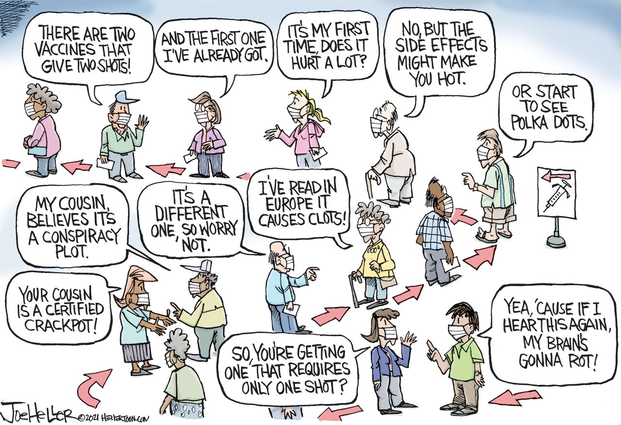 Editorial Cartoon U.S. covid shots vaccine