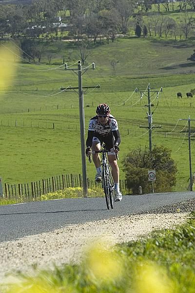 Charles Howlett (Cycle City) from Victoria on the final climb towards the finish in Ceres.