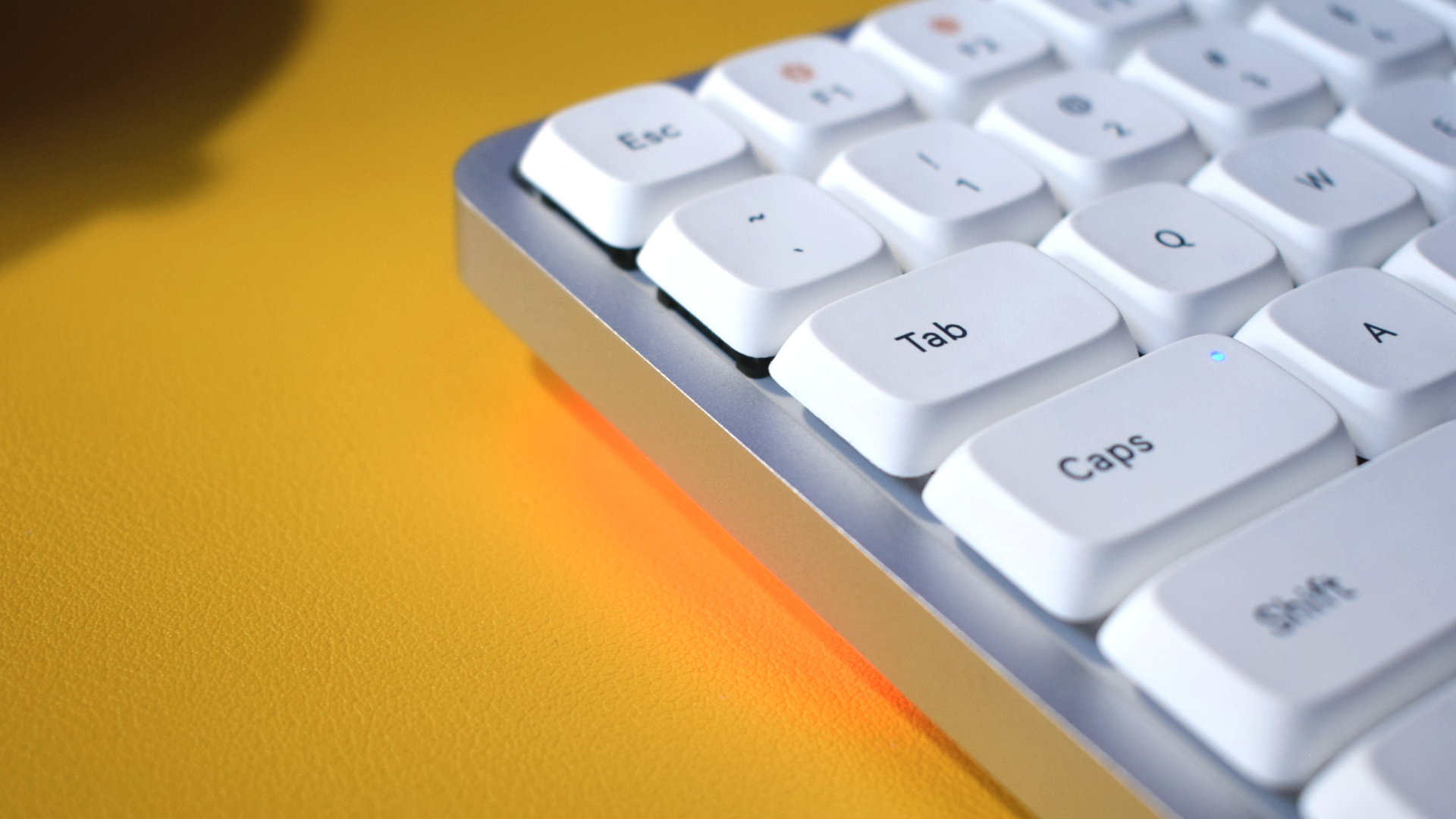 Lofree Flow mechanical wireless keyboard photograph showing RGB underglow