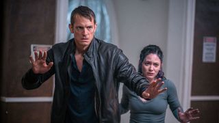 Joel Kinnaman and Sandra Mae Frank in The Silent Hour