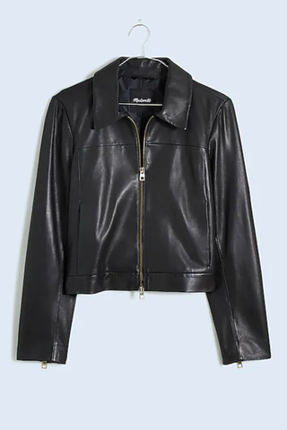 Madewell Shrunken Zip-Front Jacket in Leather