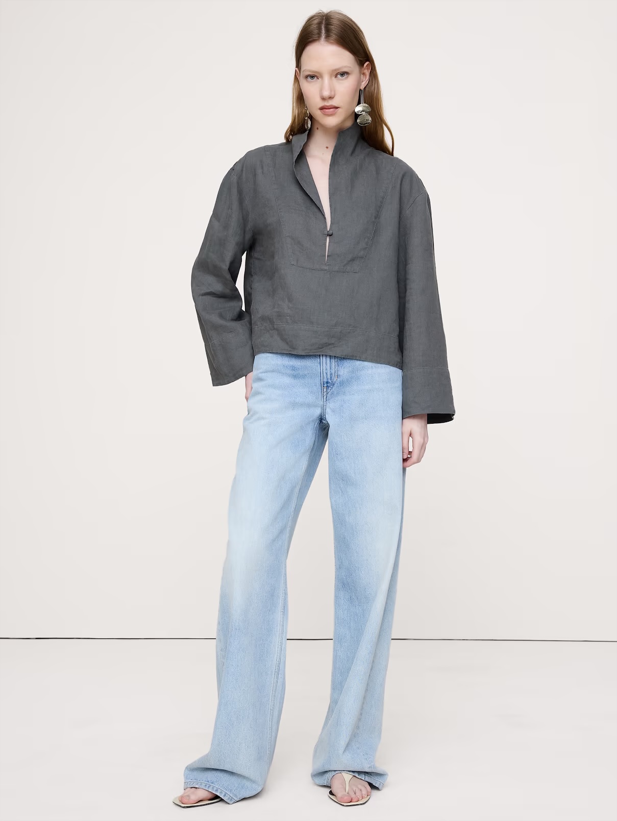 Banana Republic, Linen Popover Top