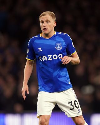 Donny Van De Beek in action for Everton