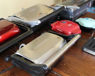 A selection of panini presses, as tested by freelance writer Camryn Rabideau