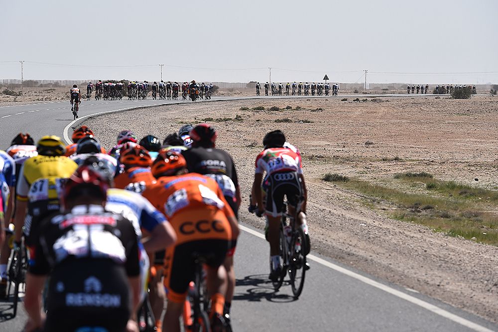 Three echelons during stage 2 at the Tour of Qatar