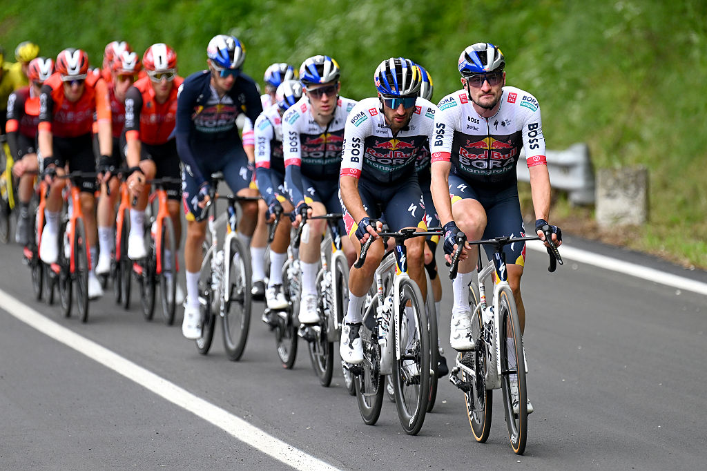 TAGLIACOZZO MARSIA ITALY MAY 16 Nico Denz of Germany and Team Red Bull BORA hansgrohe competes during the 108th Giro dItalia 2025 Stage 7 a 168km stage from Castel di Sangro to Tagliacozzo Marsia 1424m UCIWT on May 16 2025 in Tagliacozzo Marsia Italy Photo by Tim de WaeleGetty Images