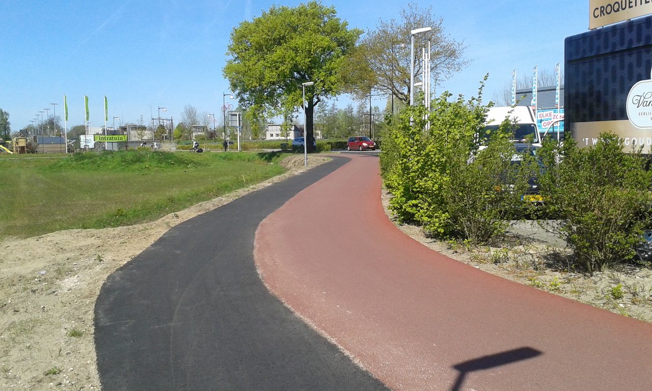 The path snakes its way towards the main road