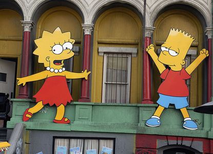 Cutouts of Lisa and Bart Simpson.