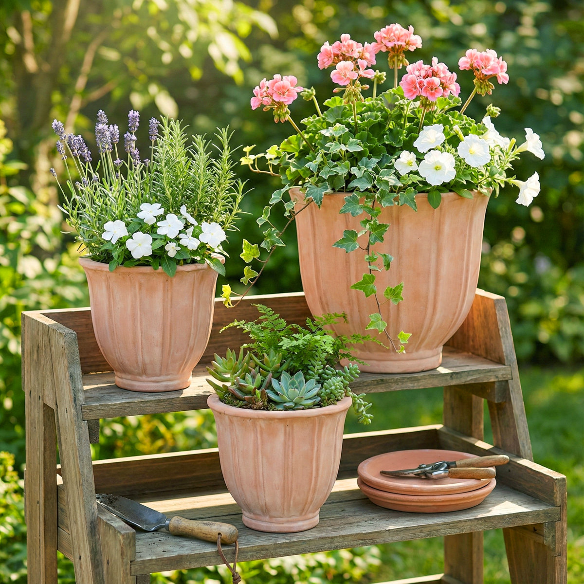 August Grove&amp;reg; Set of 3 Pottery Clay Planters With Ribbed Detailing - Durable Handcrafted Construction Planter Pots for Outdoor or Indoor Display &amp;amp; Reviews | Wayfair