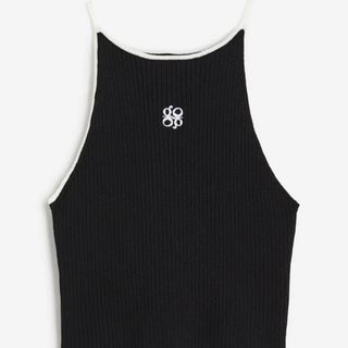 H&M Embroidered Rib-knit Tank Top