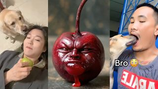 Images from AI gastro horror videos on TikTok