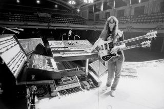“We’re gonna need a bigger van…” Rush’s Geddy Lee with the on-stage instrumentation he was using in 1980