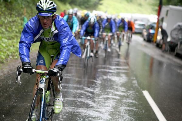 Franco Pellizotti (Liquigas) on his way to taking the mountains jersey.
