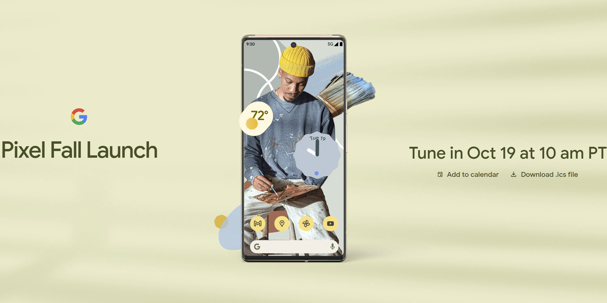 Google Pixel 6 event invite