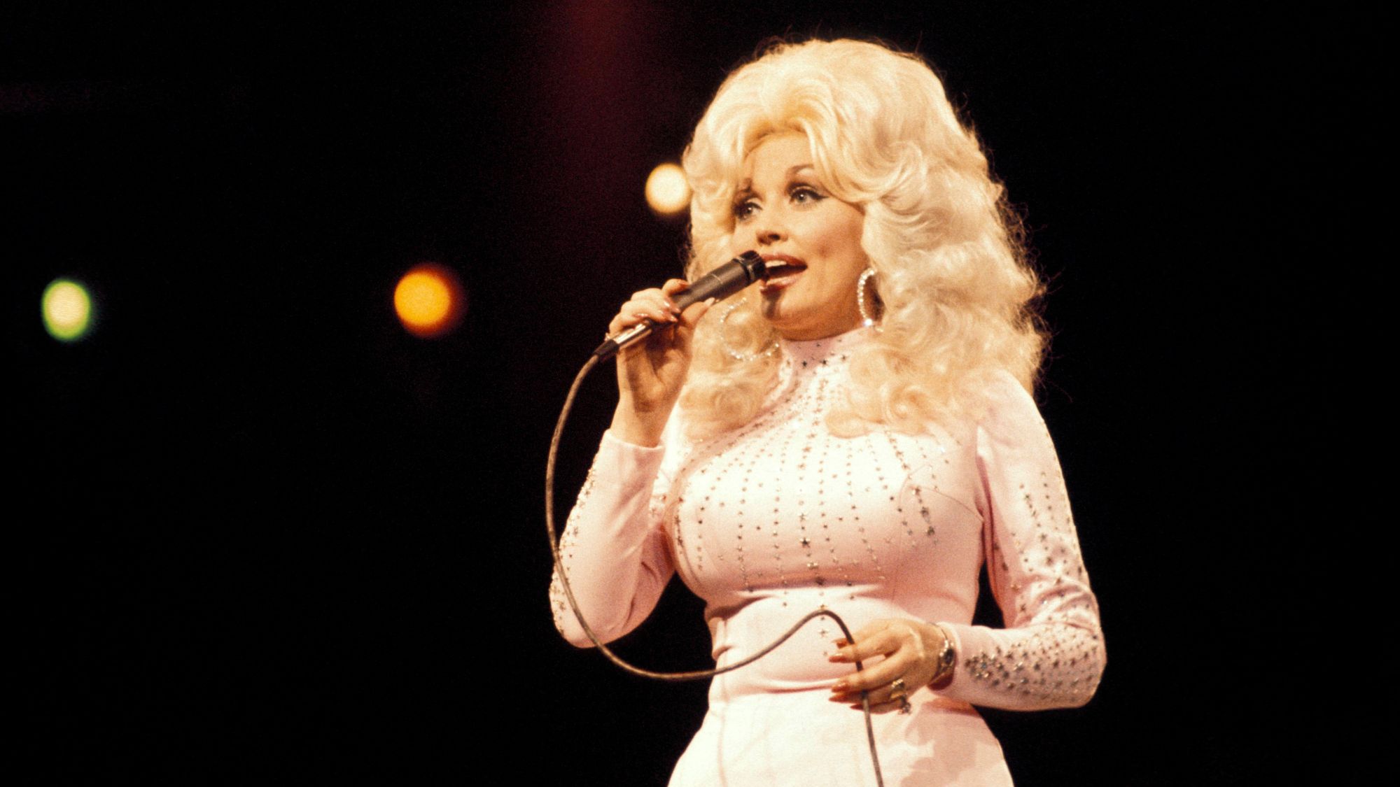Dolly Parton, performing live onstage at the UK Country Music Festival 