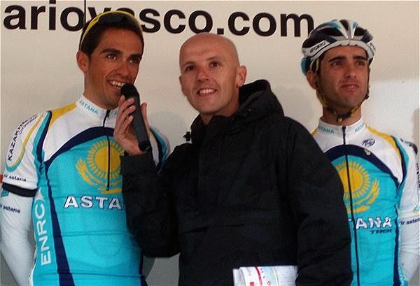 Alberto Contador (Astana) was ready to put on a show for his home crowed.