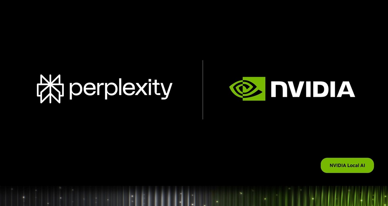 Perplexity and Nvidia logos side by side on a dark background from Nvidia's Local AI blog