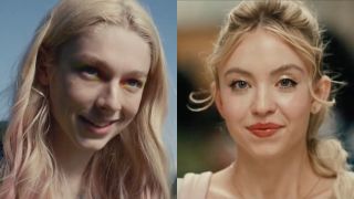 Hunter Schafer and Sydney Sweeney in a side-by-side photo.