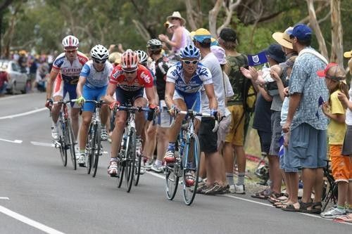 Simon Gerrans (AG2r) leads the next group up