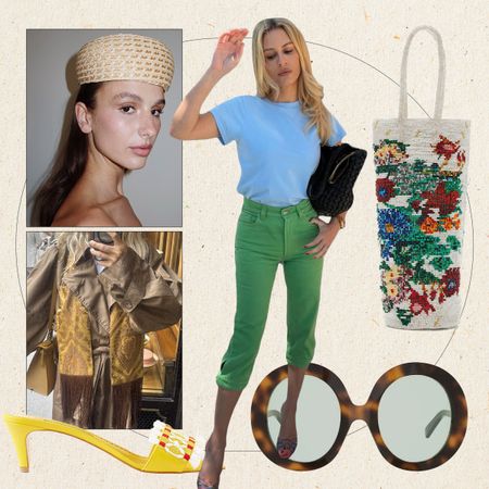 a collage of influencer and product images featuring the coolest designer statement accessories of 2026