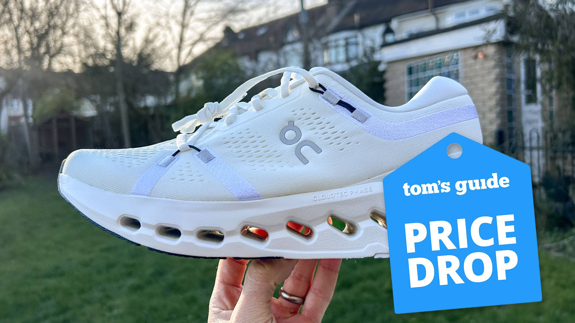 On sneaker in hand