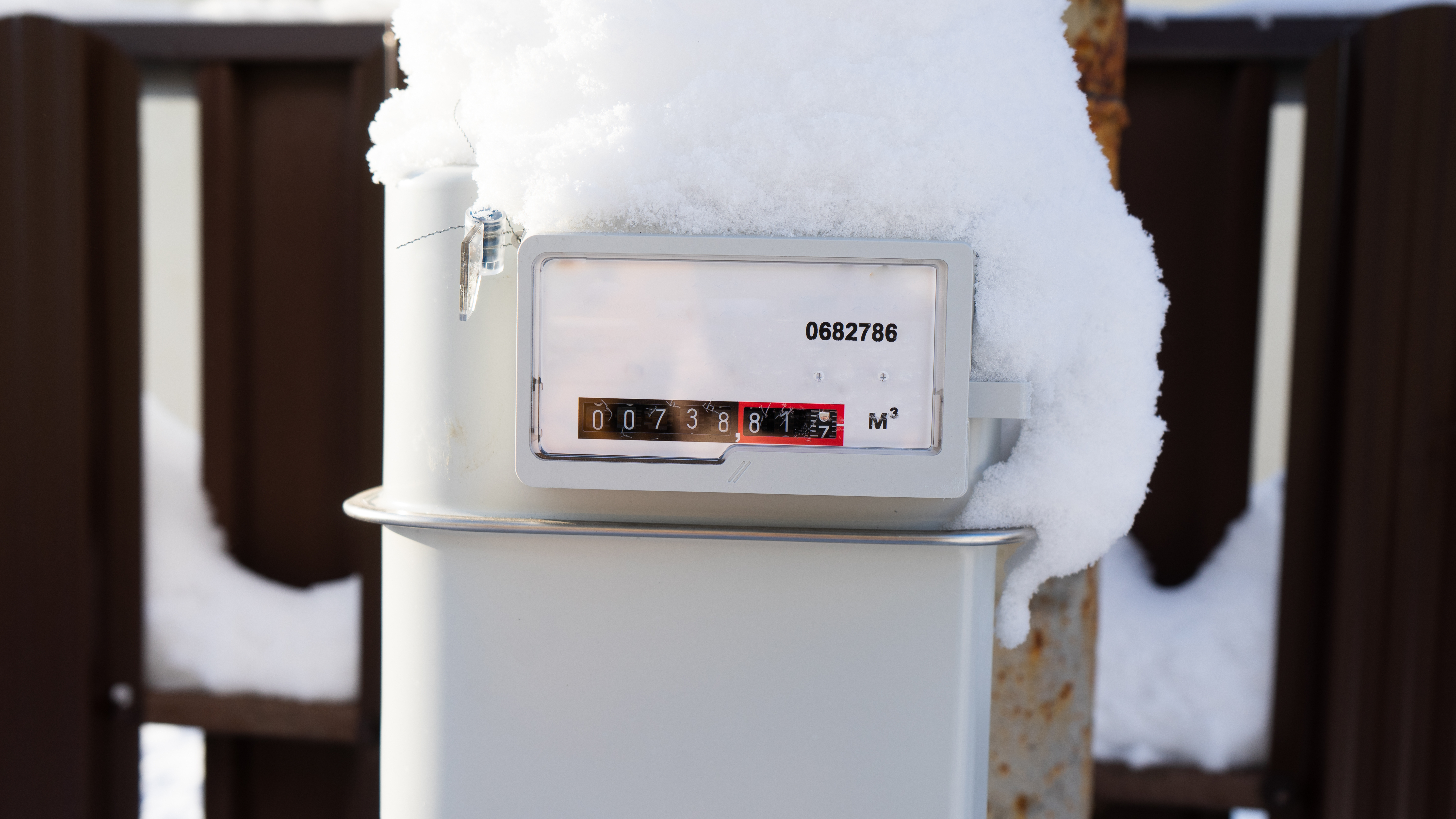 Gas meter in snow