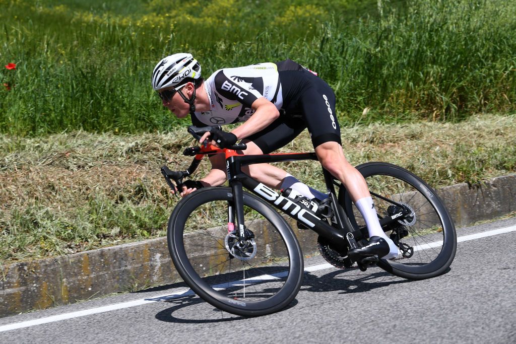 MONTALCINO ITALY MAY 19 Mauro Schmid of Switzerland and Team Qhubeka Assos in the Breakaway during the 104th Giro dItalia 2021 Stage 12 a 162km stage from Perugia to Montalcino 554m girodiitalia UCIworldtour Giro on May 19 2021 in Montalcino Italy Photo by Tim de WaeleGetty Images