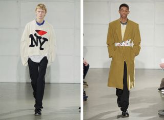 Raf Simons also presented his first runway show in New York