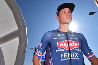 LAGOS PORTUGAL FEBRUARY 19 Start Mathieu Van Der Poel of The Netherlands and Team AlpecinFenix Interview Portimo City during the 46th Volta ao Algarve 2020 Stage 1 a 1956km stage from Portimo to Lagos VAlgarve2020 on February 19 2020 in Lagos Portugal Photo by Tim de WaeleGetty Images